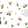 A child with curly hair watches bees zig-zag near pink flowers in a pollinator garden. Text beside her shares bumblebee facts and describes their movement. "Bea's Bees" by Schiffer Publishing, Ltd. brings the scene to life.