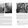 Unsolved New England by Schiffer Publishing, Ltd. features a two-page spread with a stone monument photo, tree-lined path, and reconstructed women’s faces, exploring an infamous murder case and updates on New England’s unsolved mysteries.