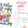 The Art for Joy’s Sake Journal by Schiffer Publishing, Ltd. features Kristy Rice’s vibrant floral art and the phrase “forget rules, forget right, remember joy,” alongside watercolor pages of sedum, tomatoes, and more for joyful inspiration.