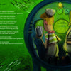 Two cartoon boys sit back-to-back in a green bathysphere window—one with a notepad, the other with headphones and a microphone. "The Bathysphere Boys" by Schiffer Publishing, Ltd. captures William Beebe’s deep-sea exploration spirit.