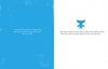 A blue page with text about a missing plush wolf from "Where Is My Stuffed Animal?" by Schiffer Publishing, Ltd. sits next to a white page featuring a simple blue cartoon wolf and instructions for kids to memorize him for the book's adventure.