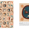 Deeds Not Words by Schiffer Publishing, Ltd. is a patchwork quilt with 25 blocks displaying appliqué designs—flowers, animals, wreaths, women’s suffrage and the 19th Amendment, plus a block with a horse-drawn cart and flag.