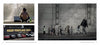 A collage of striking Oregon photography in "Oregon" by Schiffer Publishing, Ltd. captures travel moments: a person with a laptop by a fountain, the Keep Portland Weird mural, and children with an adult.