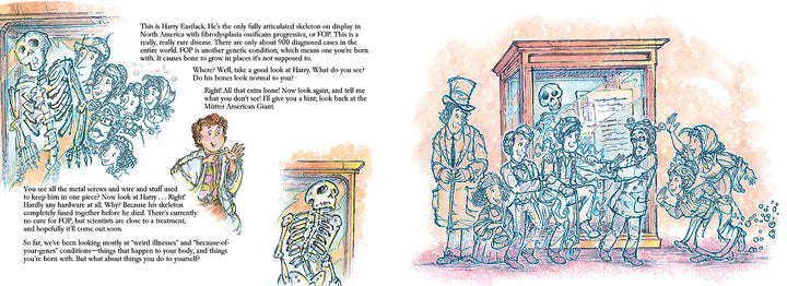 Children gather in The Mütter Museum, gazing at a skeleton in a glass case. Published by Schiffer Publishing, Ltd., this book features Harry Potter and Hagrid as kids examine the display with curiosity. Colorful, detailed illustrations delight science lovers.