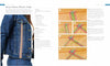 On the left, a denim jacket with a colorful woven strip on the pocket showcases artisan style. On the right, "Macramé Couture" by Schiffer Publishing, Ltd. offers step-by-step photos and instructions for vibrant macramé garment embellishments.