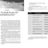 A two-page spread from "Numerology and Your Future, 2nd Edition" by Schiffer Publishing, Ltd.: the left page introduces The Floor Plan of Numerology; the right page presents a chart linking numbers 1–9 to cosmic forces and keywords.