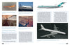 A two-page magazine spread by Schiffer Publishing, Ltd. features photos of the Boeing 727’s cabins and cargo areas, plus text blocks detailing the aircraft’s service and history in aviation.