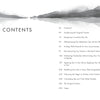The table of contents for The Original Frontier by Schiffer Publishing, Ltd. features a watercolor mountain landscape above chapter listings in simple black font on white, each section with a page number to guide readers through the book.