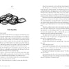 An open book, "Seeking the Spirits of Palo Kimbisa" by Schiffer Publishing, Ltd., displays pages 24–25: Page 24 features a black-and-white stone illustration above "The Palero" and narrative text on Tata Rodriguez and Palo Kimbisa tradition.