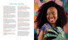 A woman with long curly hair, wearing a colorful shirt, smiles and holds a green leaf before an abstract backdrop. Text on the left reads “Meet the Author,” introducing Jessi Raulet, creator of The Bright Book by Schiffer Publishing, Ltd.