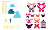 Little Paper Universes" by Schiffer Publishing, Ltd. features a whimsical 3-D paper scene with yellow ladders, clouds, a crescent moon, colorful butterflies, stars, and a birdcage—perfect inspiration for creative paper art projects.