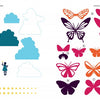 Little Paper Universes" by Schiffer Publishing, Ltd. features a whimsical 3-D paper scene with yellow ladders, clouds, a crescent moon, colorful butterflies, stars, and a birdcage—perfect inspiration for creative paper art projects.