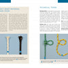 Pages from Schiffer Publishing, Ltd.'s Modern Splicing display sections like "How to detect what material a rope is made from" and "Technical Terms," with photos of rope samples, knot types, and modern splicing techniques.
