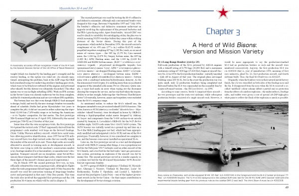 A book on Soviet jet bombers by Schiffer Publishing, Ltd. features black-and-white Tupolev Tu-16 photos. Under a red star, the right page is titled “A Herd of Wild Bisons: Version and Mission Variety,” referencing the Myasishchev M-4 and 3M.