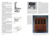 A two-page spread from Schiffer Publishing’s "American Furniture Anatomy" features illustrations and photos of antique American furniture—chairs, table, bracket, foot, large wooden cabinet—with text explaining styles and design details.