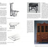 A two-page spread from Schiffer Publishing’s "American Furniture Anatomy" features illustrations and photos of antique American furniture—chairs, table, bracket, foot, large wooden cabinet—with text explaining styles and design details.