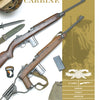 Cover of The M1 Carbine by Schiffer Publishing, Ltd. shows two semiautomatic rifles, helmet, knife, ammo magazine, patch, and a sepia World War II soldier in the background.
