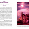 A two-page spread from "Breakthrough Ghost Photography of Haunted Historic Virginia" by Schiffer Publishing, Ltd. features text beside a striking photo of a brick house under a vivid pink moon, evoking haunted Virginia nights.