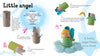 Create a festive angel with step-by-step illustrated instructions from "Christmas" by Schiffer Publishing, Ltd., using recycled materials like a cardboard tube, felt, and cotton for a DIY craft featuring a yellow-haired angel on a fluffy cloud.