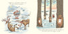 Left: Santa stands in the snow, holding up his pants as laughing reindeer watch. Right: Four reindeer play hide-and-seek behind trees—just like a scene from "All the Things Santa Claus Will Never Do" by Schiffer Publishing, Ltd.