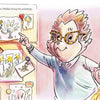 A smiling child and mother admire the child's flower drawings on the fridge by a sunny window—much like a scene from Fen's Drop of Gray by Schiffer Publishing, Ltd., showcasing pride and connection that help build coping skills together.