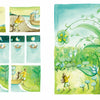 A collage of fishing scenes evokes moments of quiet reflection and childhood discovery, inspired by Schiffer Publishing, Ltd.'s "Maps of My Emotions," reminiscent of a Bimba Landmann-style kids’ graphic novel.