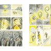 Maps of My Emotions by Schiffer Publishing, Ltd. is a wordless graphic novel where a character travels by boat into a shadowy forest with yellow-eyed creatures. Through emotional discovery, they find confidence and emerge into sunlight with a friendly companion.