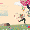 Three whimsical characters, their faces and bodies crafted from fruits, veggies, and flowers, dance in a lush field beside a Four Seasons circus tent. "The Rolling Garden" by Schiffer Publishing, Ltd. brings this joyful scene to life.