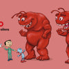 Two large red aliens stand on a pink background with a white alien, a blue alien, and a smiling child in green. The cover of Space Aliens 1-2-3 from Schiffer Publishing, Ltd. shows the fun of learning to count with friendly aliens.