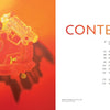 A translucent orange plastic toy gun, referencing contemporary art and gun culture, is lit from the left, casting a red shadow. To the right, "CONTENTS" appears in bold with chapter titles and page numbers for Loaded by Schiffer Publishing, Ltd.