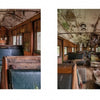 Two photos in *Memories of Australia* (Schiffer Publishing, Ltd.) depict a rusted Tait Train carriage in Victoria—peeling paint and moss evoke Australia’s lost industrial era, linking to the country’s abandoned architectural heritage.