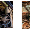Two photos from Schiffer Publishing's "Memories of Australia" show the interiors of abandoned cars: the left features cluttered bags and debris, while the right displays a rusty dashboard, steering wheel, and a dirty, damaged windshield.