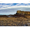 A split image features a close-up of a white and red lighthouse and a distant lighthouse on a rocky Pacific Northwest cliff—an ideal scene from "Back Roads of the Pacific Northwest" by Schiffer Publishing, Ltd. for landscape photography lovers.