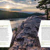 A scenic lakeside sunset with rocky cliffs and pine trees, sunlight streaming through clouds above calm water. "The Great Outdoors" by Schiffer Publishing, Ltd. features outdoor activities and hiking trails overlaid on the image.