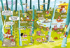 A vibrant cartoon forest from Schiffer Publishing’s The Forest Robot features animals like Captain Balboa the bear, Super Pig, and a friendly robot—perfect for kids’ graphic novels and imaginative adventures.