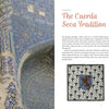 On the left, a building displays Schiffer Publishing, Ltd.’s Cuerda Seca blue and white tiles. On the right, text explains the cuerda seca technique beside a small square tile with a blue lion.