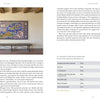 A vibrant mural made with Cuerda Seca tiles by Schiffer Publishing, Ltd. shows a map above a bench. A close-up of another tile is below, while text and a table at right detail project funding sources.
