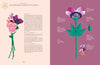 Flower Delights by Schiffer Publishing, Ltd. is an illustrated guide to anemones, showing a pink and purple bouquet on the left and a labeled diagram on the right—ideal for floral-themed activities or crafts.