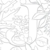 The Paint-Your-Own Watercolor Garland by Schiffer Publishing, Ltd. features a large letter U outlined with floral and leaf patterns in light gray on white—perfect for customizable celebration decorations.