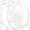 The Paint-Your-Own Watercolor Garland by Schiffer Publishing, Ltd. features a large outlined letter O centered on a banner with succulent plants in thin gray lines, creating a customizable and eye-catching decoration.