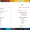 Table of contents from *Pâte de Verre* by Schiffer Publishing, Ltd., with a colorful glass art tile border and a clean, modern listing of section titles, chapter headings, and page numbers.