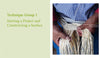Hands skillfully weave natural fibers to create the base of a basket, with text on the left introducing “Weaving with Strips” by Schiffer Publishing, Ltd.: Technique Group 1 – Starting a Project and Constructing a Surface.