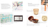Weaving with Strips by Schiffer Publishing, Ltd. features a two-page spread on techniques such as hanging art with found objects, strip weaving, basket reinforcement, and mixed media, plus photos of woven works, maps, lace, baskets, and labeled descriptions.