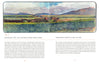 The Sketchbook Traveler Southwest by Schiffer Publishing, Ltd. features a watercolor landscape with mountains, mesas, a green valley, and blue sky. Handwritten notes mark the Rio Grande Gorge coordinates—ideal for visual journals or travelers.