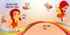 A red-haired girl runs with birds on a rainbow in “Huff and Puff” by Schiffer Publishing, Ltd. The text, “Because when things get rough, first huff... and then puff...” encourages mindful breathing in this soft-sparkled board book.