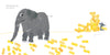 In Lili's Just Like Me! from Schiffer Publishing, Ltd., a grey elephant and a small mouse are surrounded by yellow peanuts, with the mouse holding some. The text says, “She likes peanuts. Just like me.”.