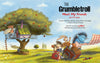 A whimsical illustration shows three animal friends and a blue troll on a cart in front of a treehouse and apples. "The Grumbletroll Meet My Friends Activity Book" by Schiffer Publishing, Ltd. helps kids build friendship and social skills.