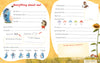 The Grumbletroll Meet My Friends Activity Book by Schiffer Publishing, Ltd. features a colorful two-page spread for kids to fill in facts about themselves, add a photo, and enjoy playful animal and sunflower illustrations.