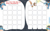 A page from Schiffer Publishing, Ltd.'s The Grumbletroll Meet My Friends Activity Book features blank square frames for drawing faces, plus cartoon pals like a blue troll, rabbit, and hedgehog. Perfect for building kids' social skills!.