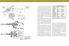 A spread from Schiffer Publishing, Ltd.’s "The Porsche Tiger and Ferdinand Tank Destroyer" displays labeled diagrams of a Porsche tank barrel and turret on the left, with dense text and a WWII tank destroyer specs table on a light background.